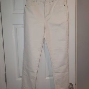 NWT Madewell The High Rise Slim White Ankle Length Denim Boyjean Sz 28